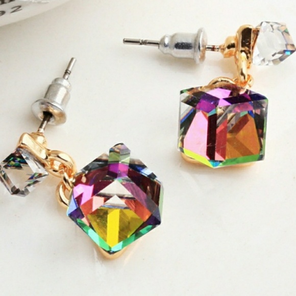 Multicolor Cubic Earrings - Picture 2 of 4